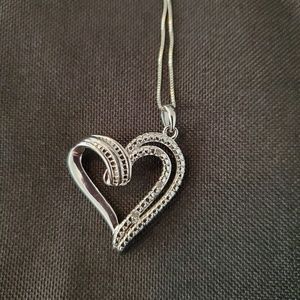 Silverstone Diamond Heart Pendant Necklace